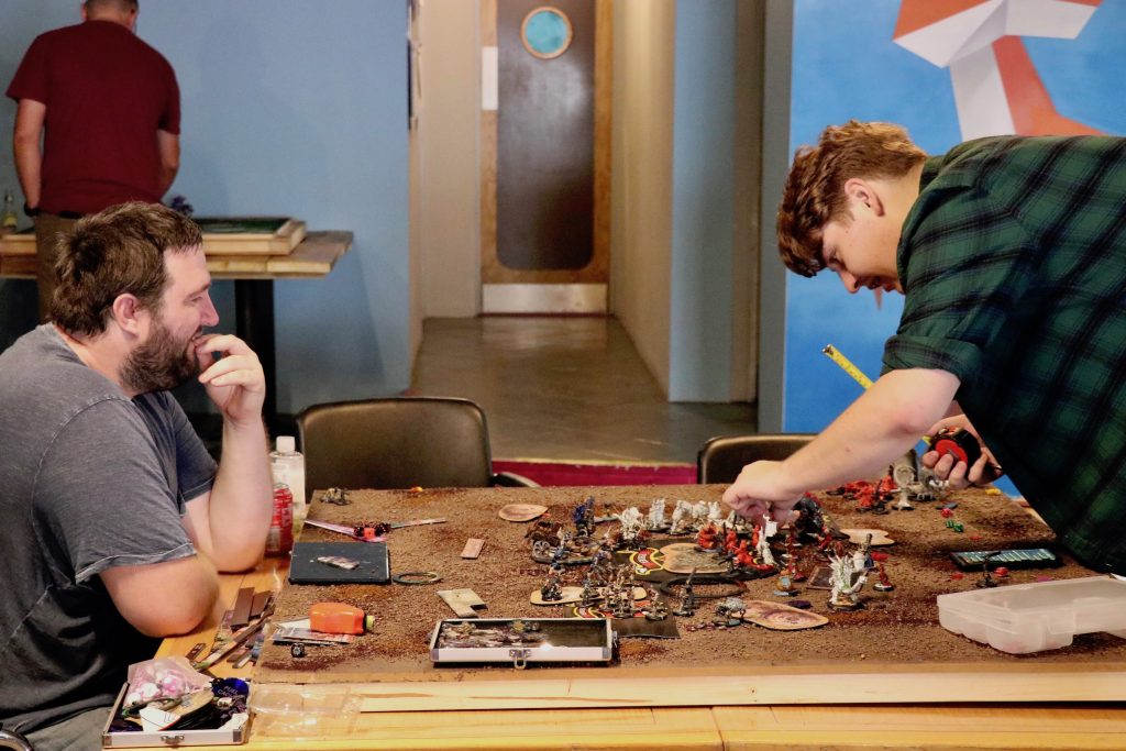 playing Warmachine hordes at dicing with life board games cafe hope Romford